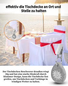 Tischdeckenbeschwerer Naturstein 10 Stück Outdoor