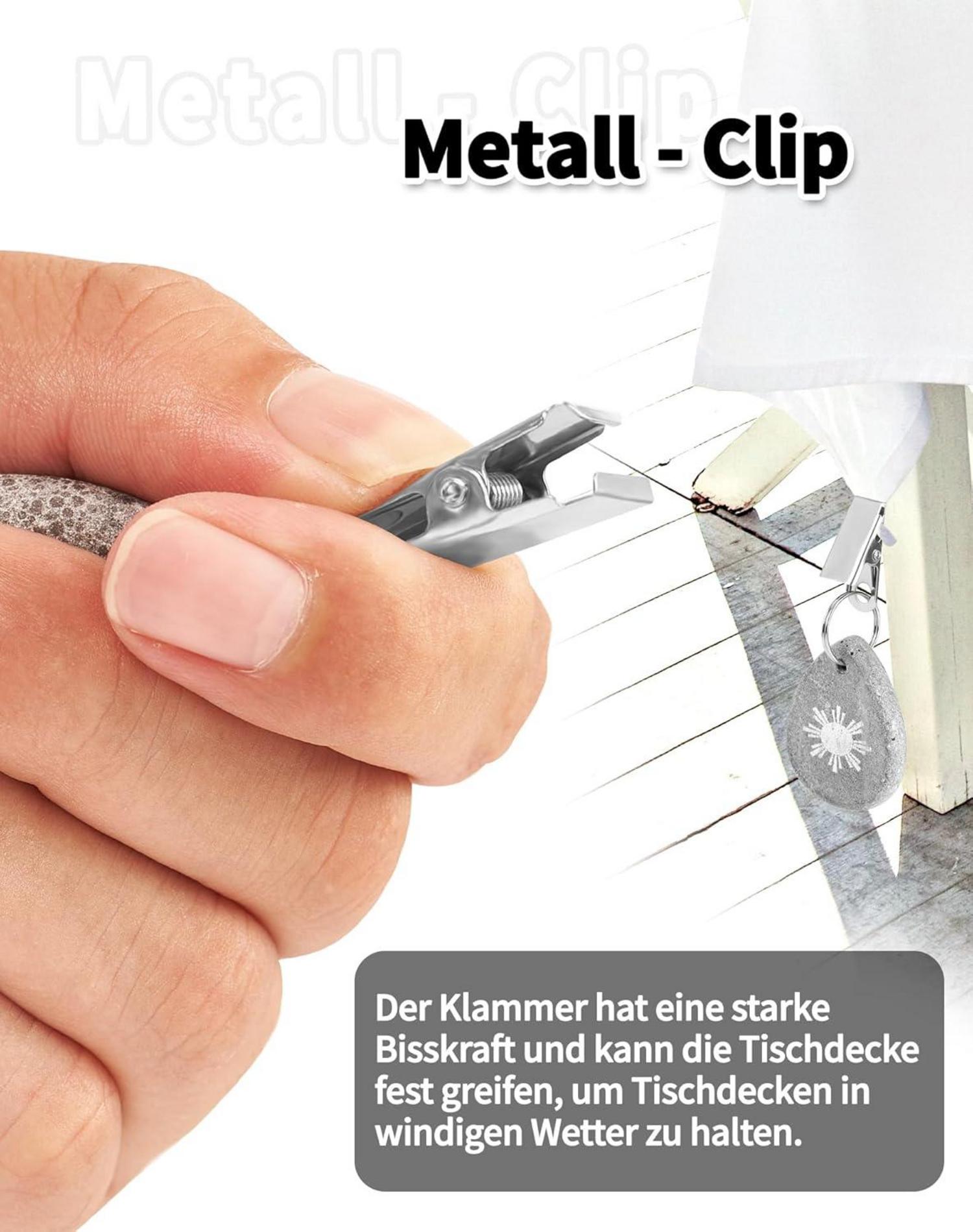 10 Stück Tischdeckenbeschwerer aus Naturstein für draußen, Tischdeckenhalter Sonnenmotiv