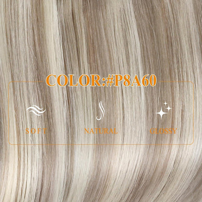 Echthaar Wire Extension Braun Aschblond Platinblond 40cm