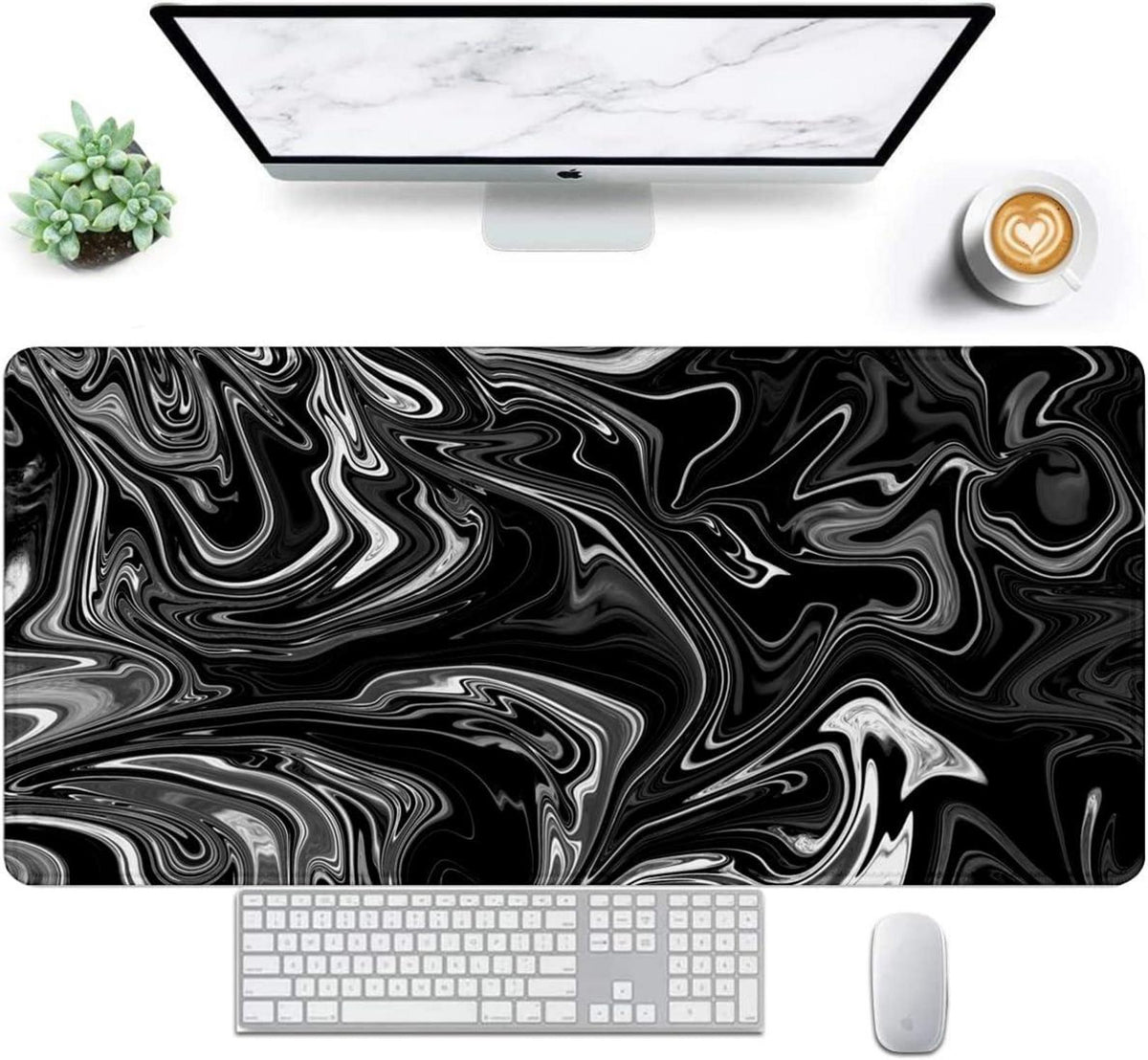 Gaming Mauspad XXL Flüssigmetall 900 x 400 mm vernähten
