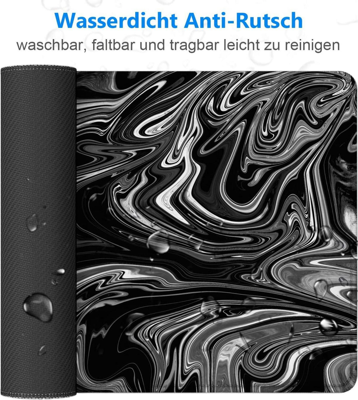 Gaming Mauspad XXL 900x400 mm Flüssigmetall Lycra Rutschfest Professionell Genähte Kanten 3mm