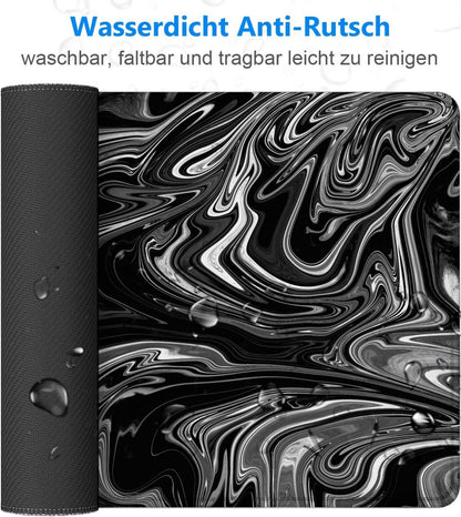 Gaming Mauspad XXL 900x400 mm Flüssigmetall Lycra Rutschfest Professionell Genähte Kanten 3mm
