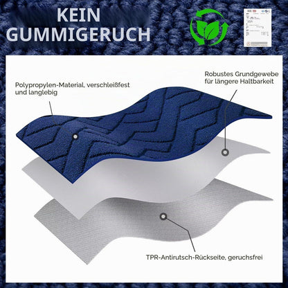 Fußmatte Innen Außen Waschbar Blau 119x180cm – Rutschfest & Saugfähig