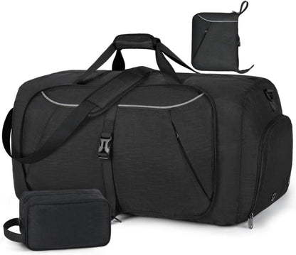 Faltbare Reisetasche 100L Schwarz mit Schuhfach