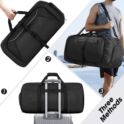 Faltbare 100L Reisetasche Sporttasche mit Schuhfach für Herren Damen