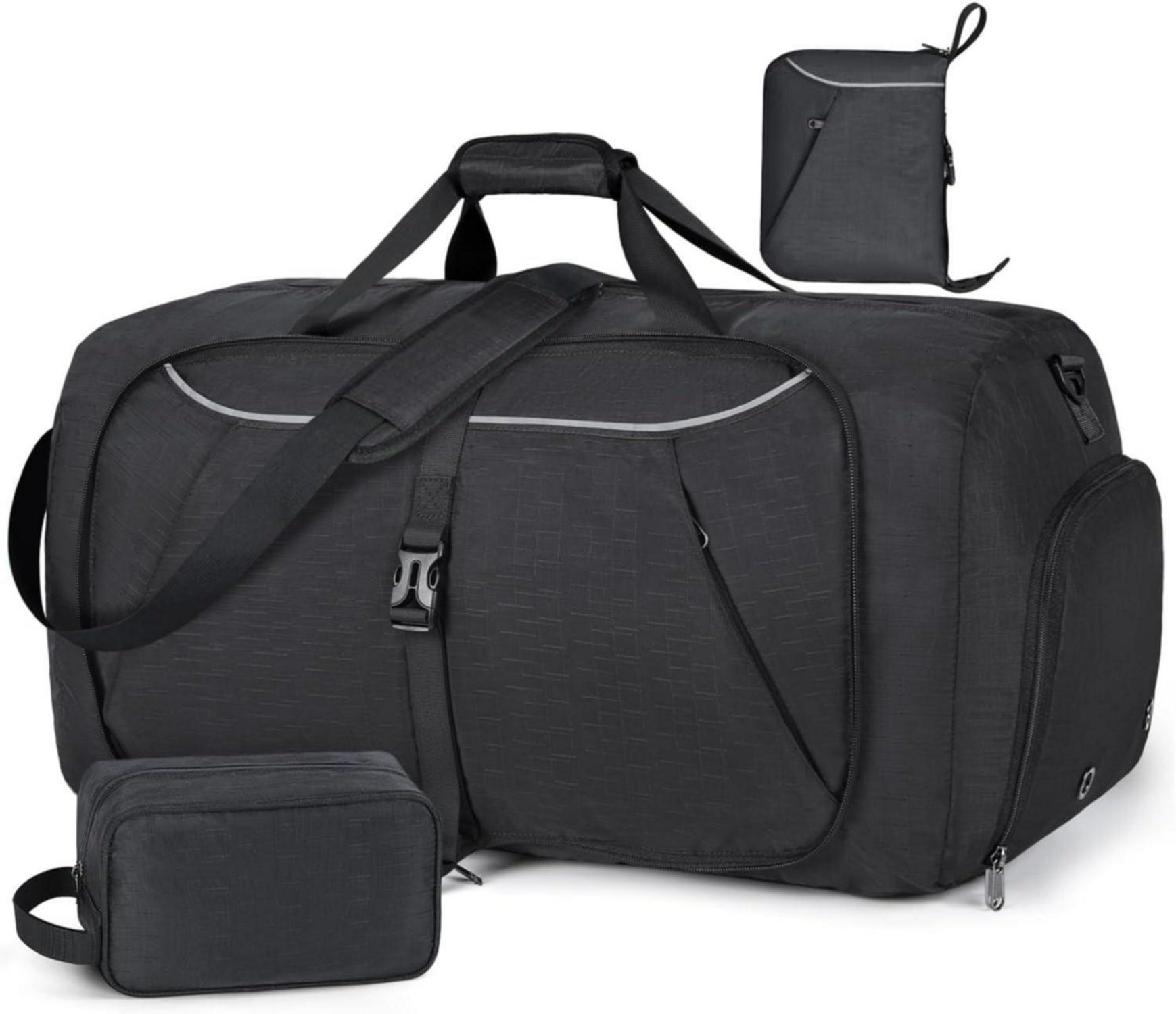 Faltbare Reisetasche 100L Sporttasche Schuhfach Grau