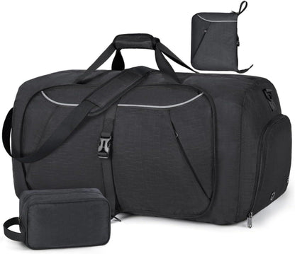 Faltbare Reisetasche 100L Sporttasche Schuhfach Grau
