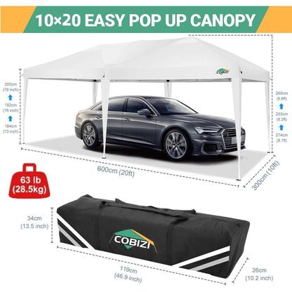 Faltpavillon 3x6m wasserdicht mit 6 Seitenwänden & UV-Schutz