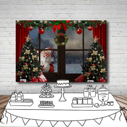 Weihnachtsbaum Fotohintergrund – Winter Schnee Szene 3x2,1m