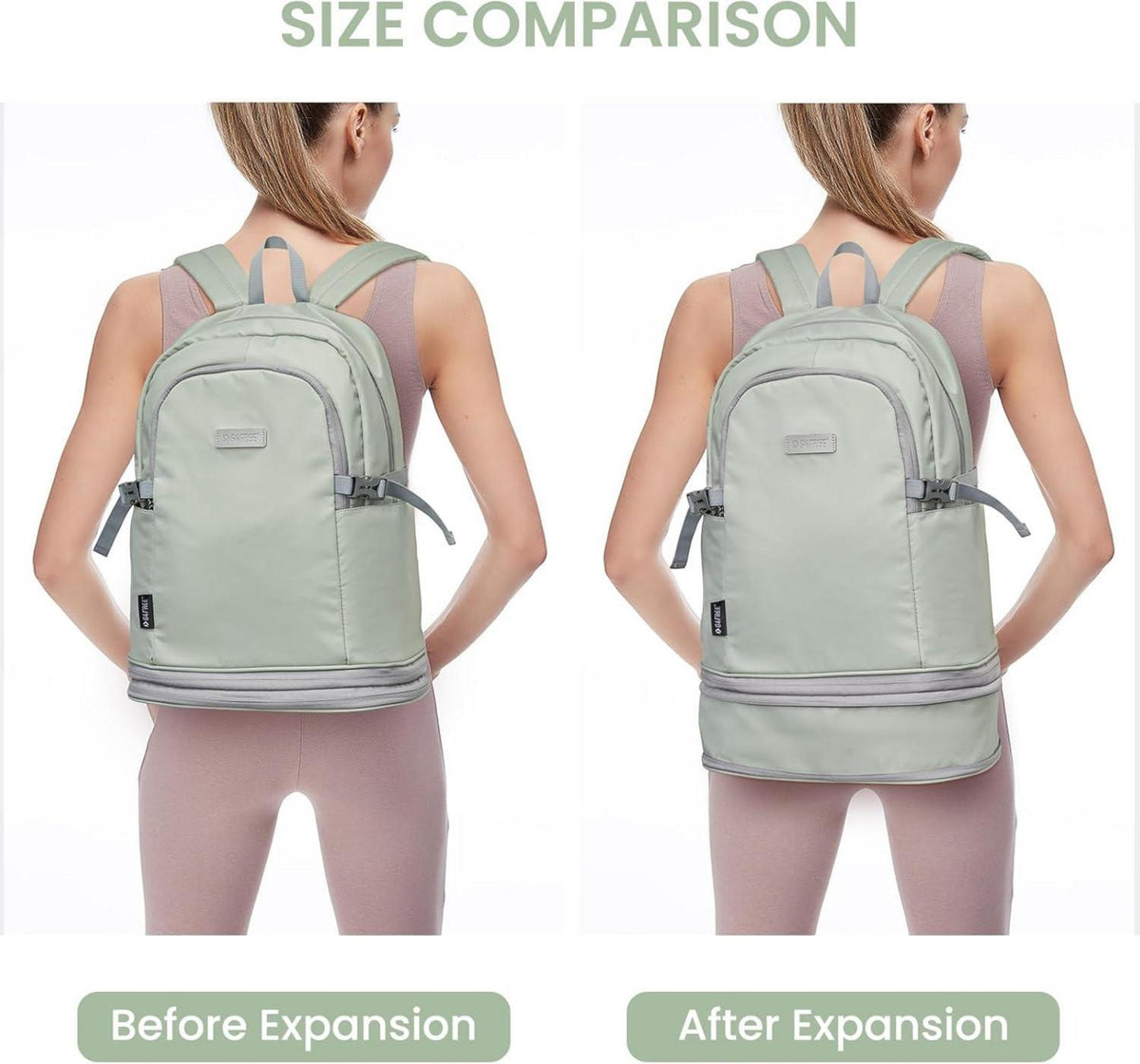 G4Free 35L Sportrucksack wasserdicht mit Schuhfach und Nassfach Hellgrün
