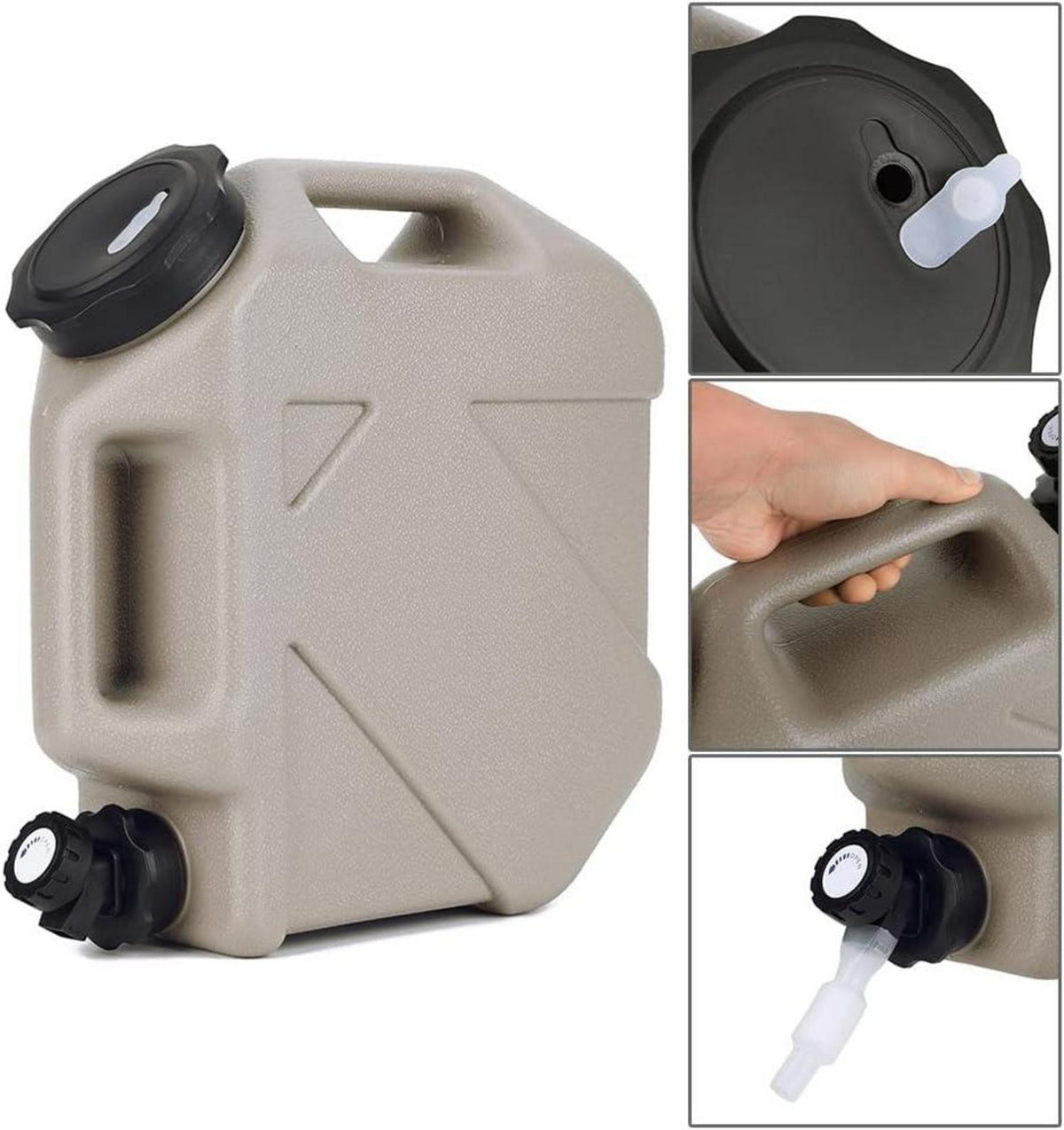 Wasserkanister 10L mit Hahn und Schraubdeckel, Camping