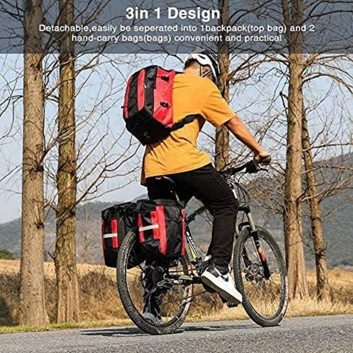 Fahrradtaschen 3-in-1 Gepäckträger 70L wasserdicht