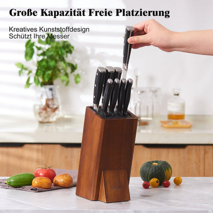ENOKING Messerblock Akazienholz Kunststoffborsten Universal