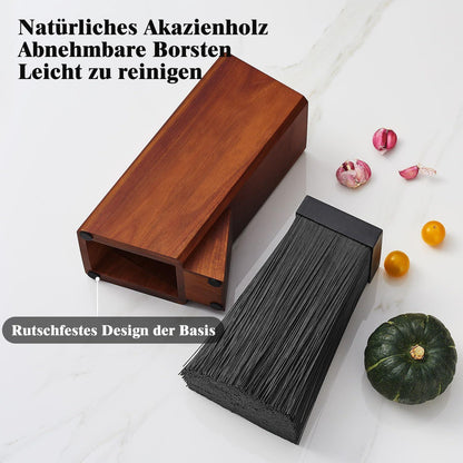 ENOKING Messerblock Akazienholz Kunststoffborsten Universal