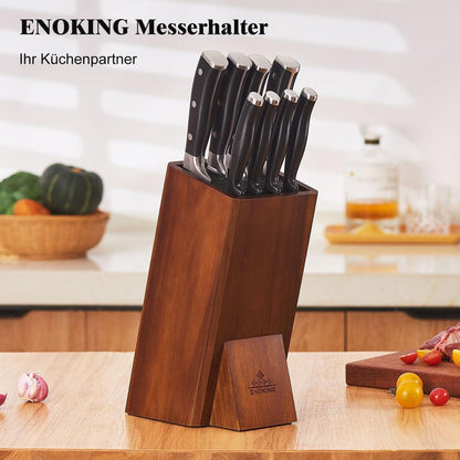 ENOKING Messerblock Akazienholz Kunststoffborsten Universal