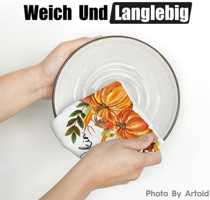 Artoid Mode Katze Kürbisse 2er Set Küchentücher 42x65 cm Herbst Deko