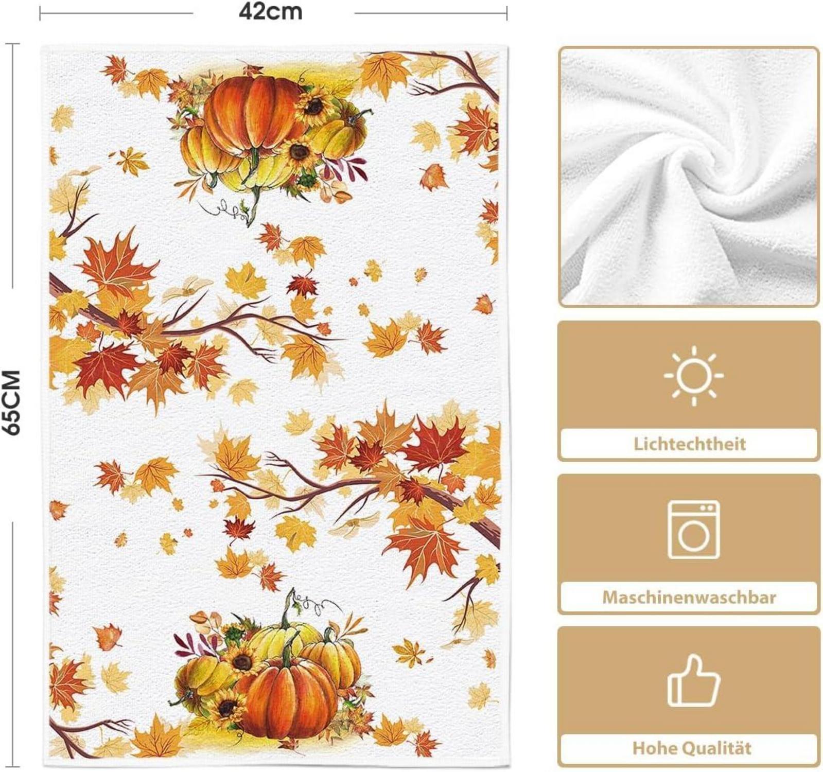 Herbst Küchentücher Sonnenblumen Kürbisse 42x65cm 2er Set