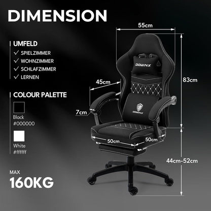 Ergonomischer Gaming Stuhl mit Massagefunktion, Taschenfederkissen
