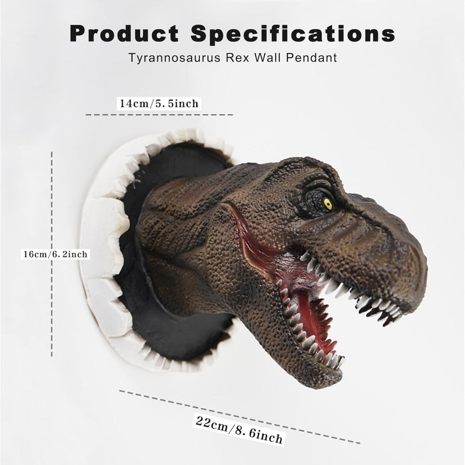 Wandbehang Dinosaurier 3D Wandskulptur 22x14x16cm Lebensechte Büste Hängende Prop