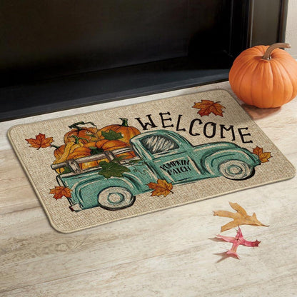 Artoid Herbst Welcome Fußmatte Kürbis LKW Deko 40x60cm