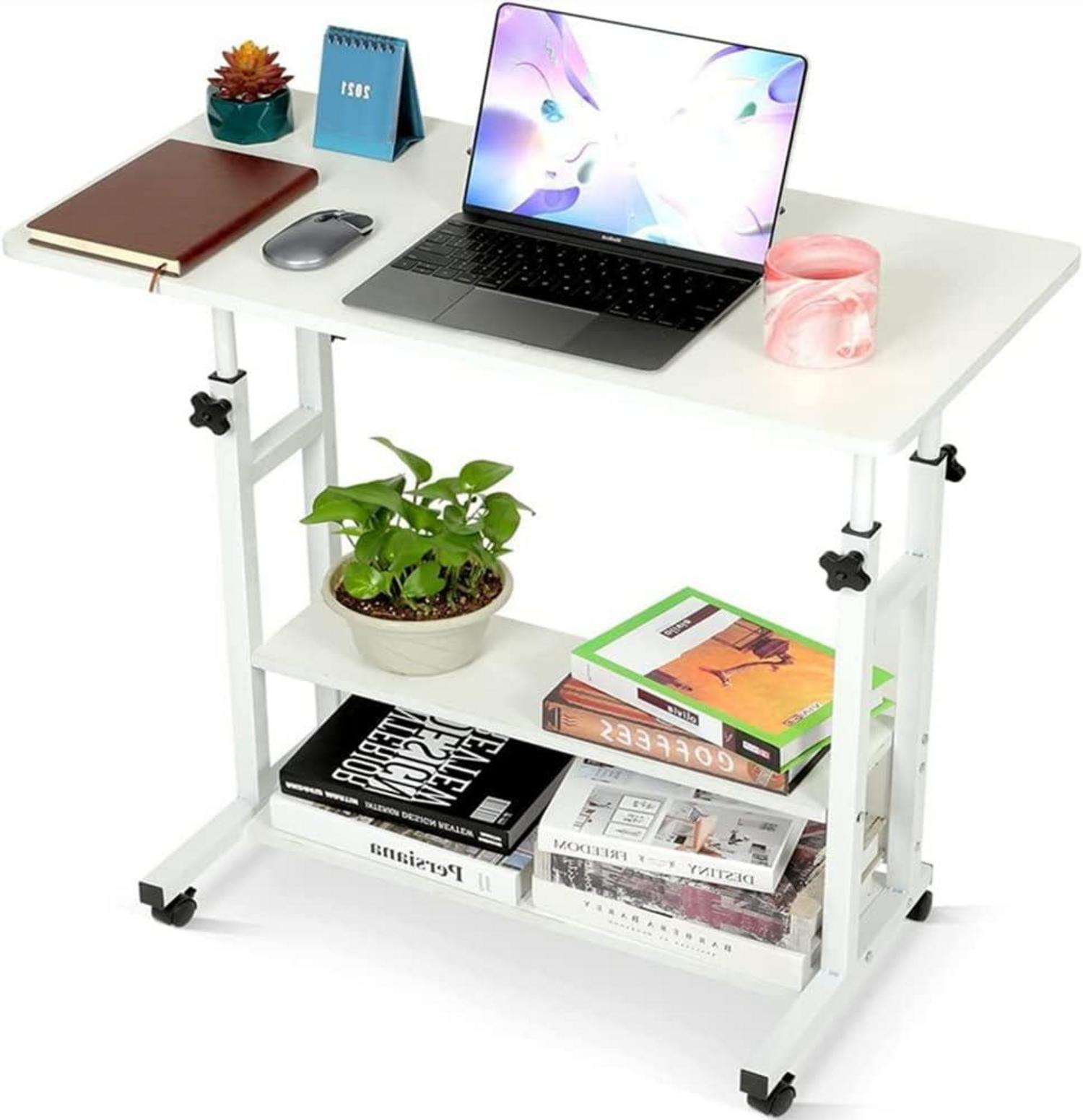 Rollbarer Computer-Schreibtisch höhenverstellbar 80x40x60–90 cm