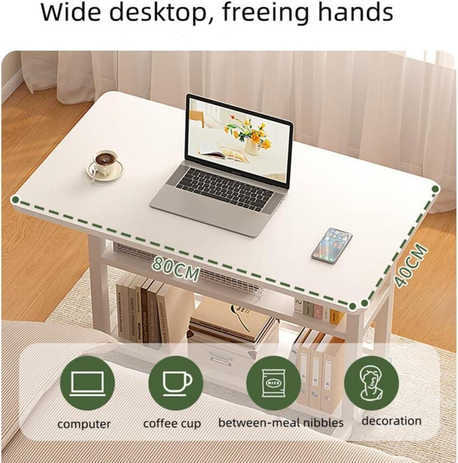 Rollbarer Computer-Schreibtisch höhenverstellbar 80x40x60–90 cm