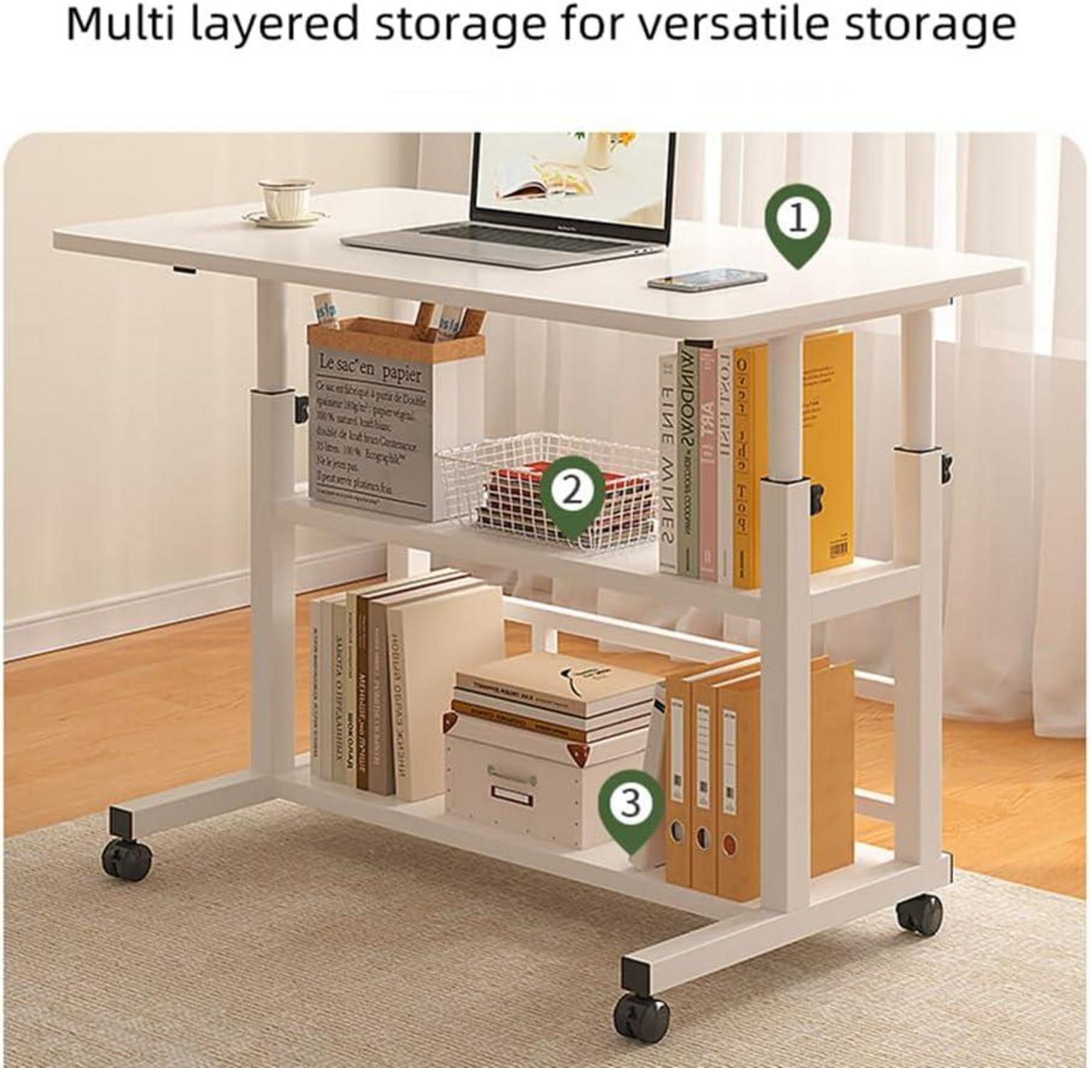 Mobil Büroschreibtisch höhenverstellbar Studenten 80x40cm