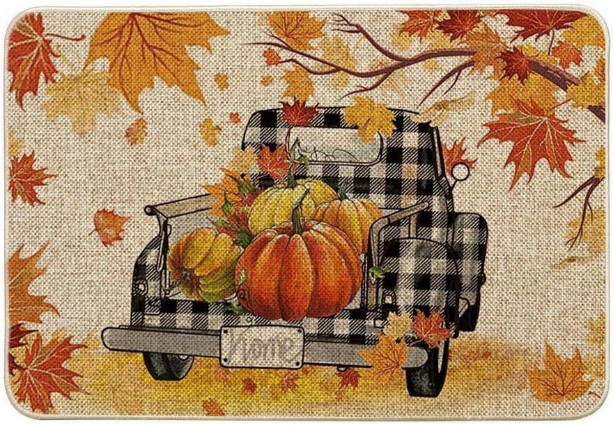 Herbstliche Fußmatte Kürbisse Ahornblätter 40x60 cm