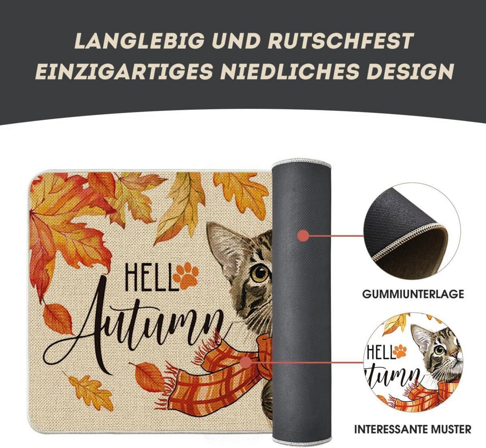 Große Katze Herbst Fußmatte 40x60cm Außen Innen Dekor