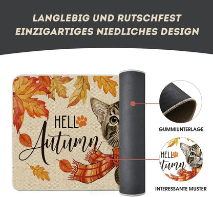 Große Katze Herbst Fußmatte 40x60cm Außen Innen Dekor