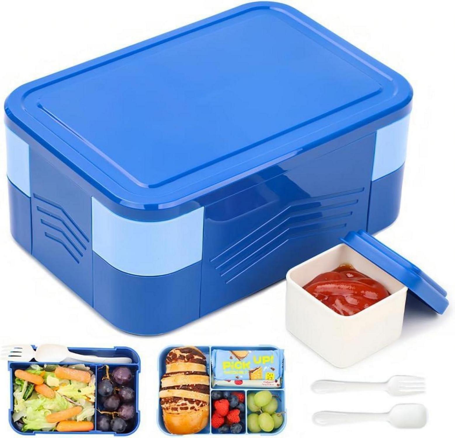 Bugucat Brotdose Kinder mit Fächern Lunchbox Auslaufsicher 1550ML
