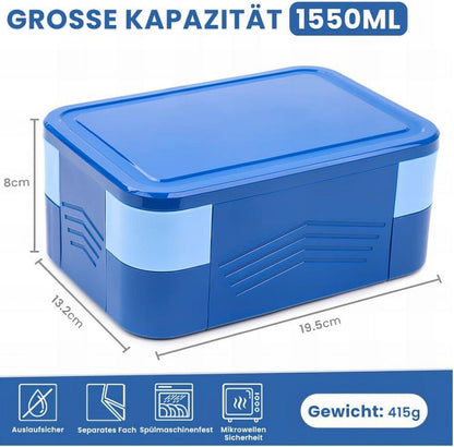 Bugucat Brotdose Kinder Lunchbox Auslaufsicher 1550ML 6