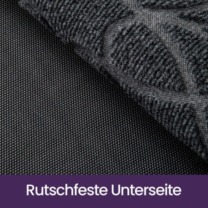 Fußmatte Grau 90x150 cm - Wetterfest & Rutschfest