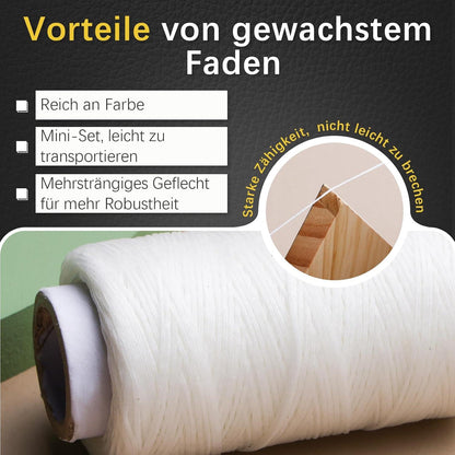 Leder Faden Set, 150D Wachsfaden, Ledernähgarn mit