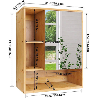 Bambus Badezimmerschrank mit