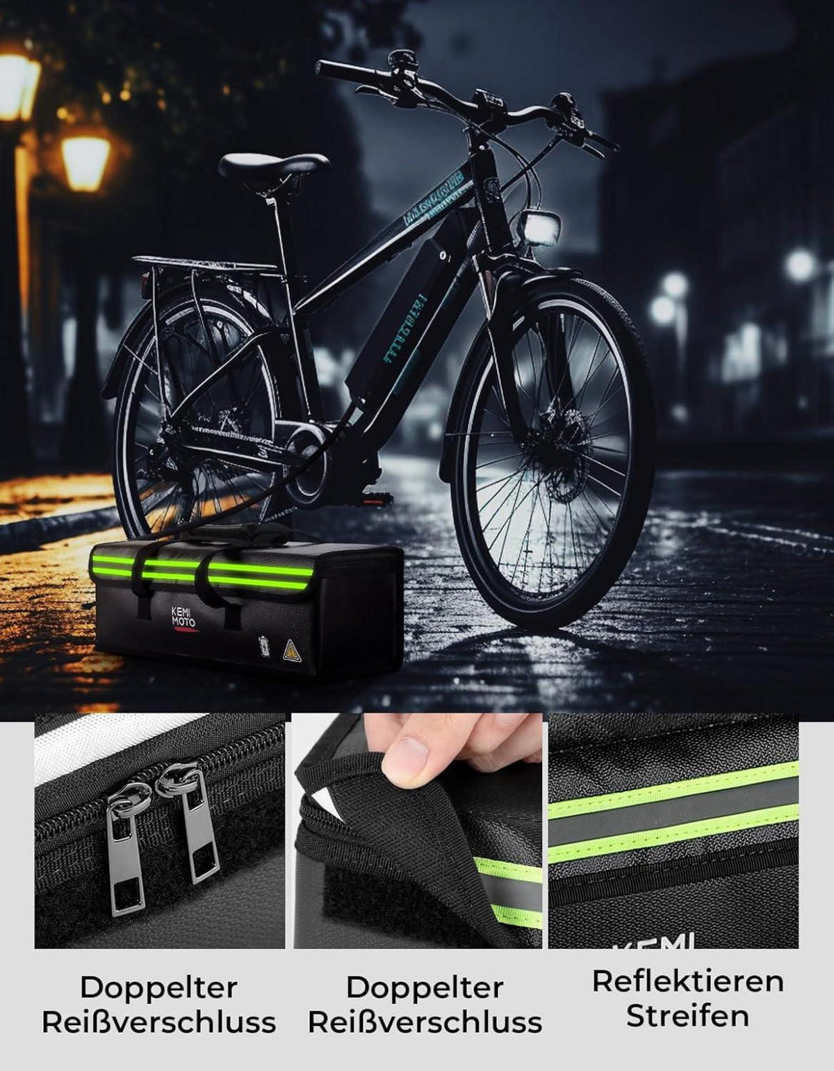 E-Bike Akku Tasche Feuerfest Wasserdicht Lipo Safe Bag Transport
