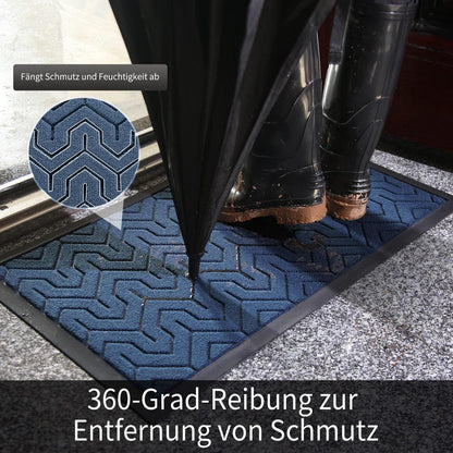 Fußmatte Blau 92x61 cm – Rutschfest & Vielseitig für Innen & Aussen