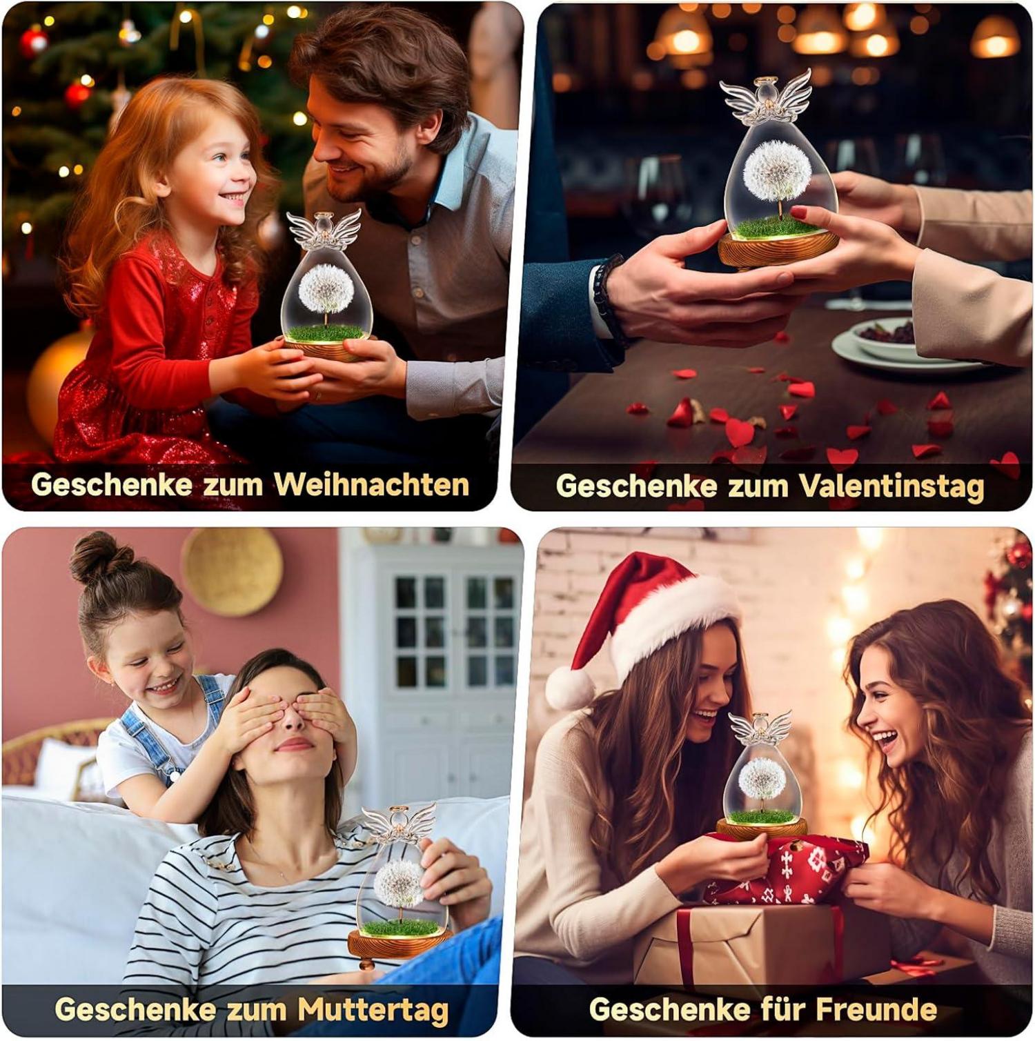 Pusteblume Engel Figuren im Glas - Geschenk für