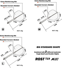 CUESOUL ROST T19 Dartschaft & Flight Set M 70mm Form
