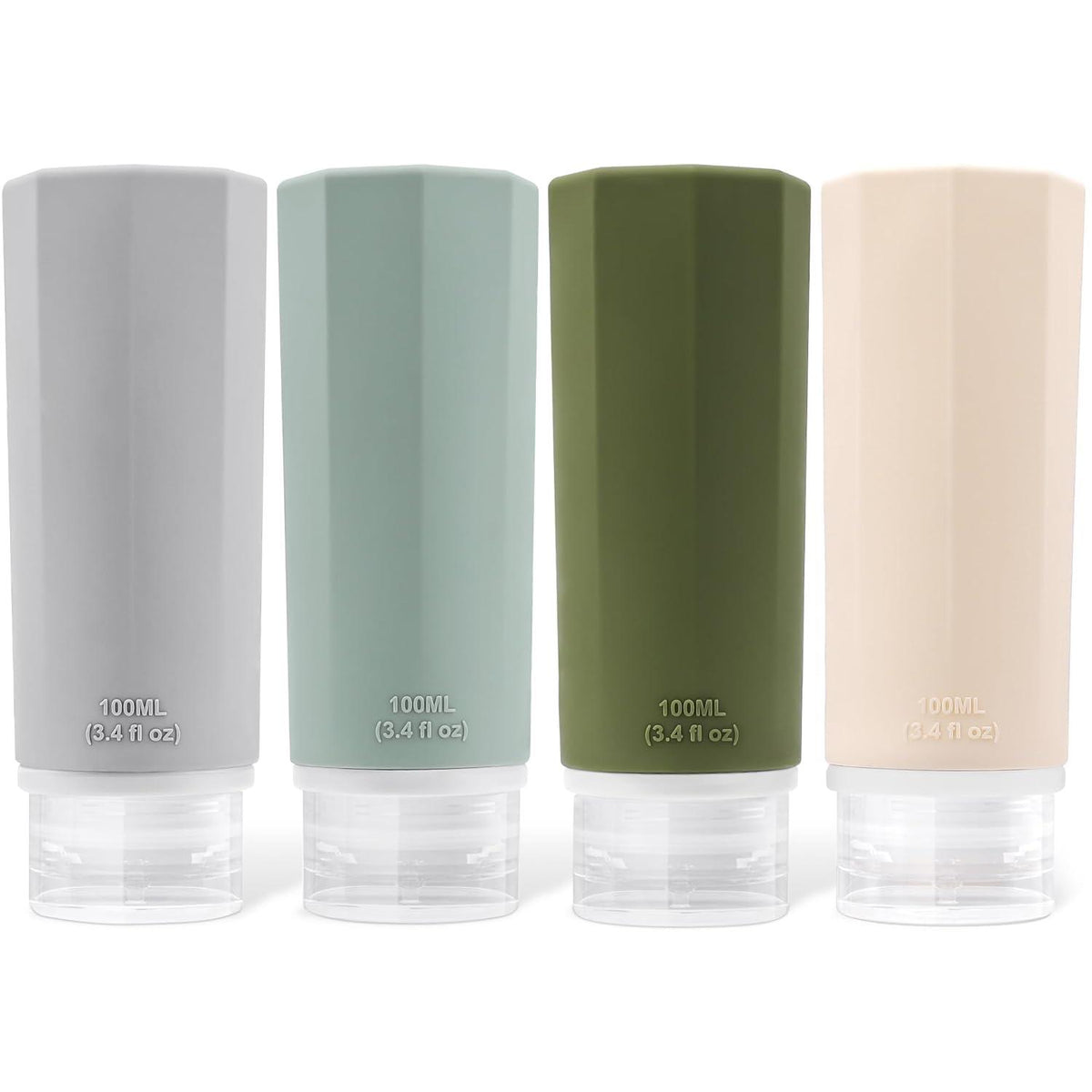4er Pack Silikon Reiseflaschen Set 100ml Auslaufsicher