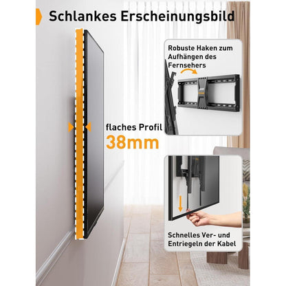 TV Wandhalterung neigbar für 37-82 Zoll Fernseher bis 60
