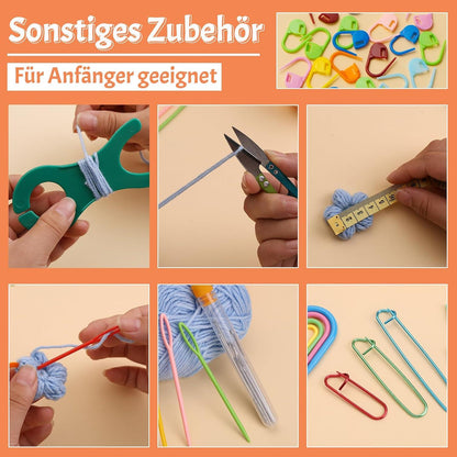 105-teiliges Häkelnadel-Set für Anfänger mit ergonomischen Nadeln