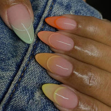 Mandel Nägel Zum Aufkleben Mittel French Colorful Künstliche Nägel