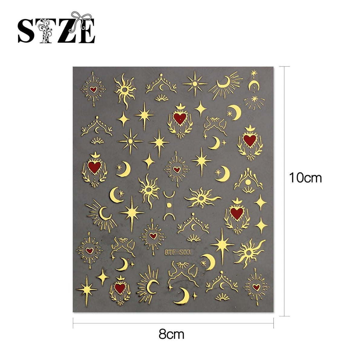 Nagelsticker Mond Sterne - 9 Blatt Nail Art Aufkleber
