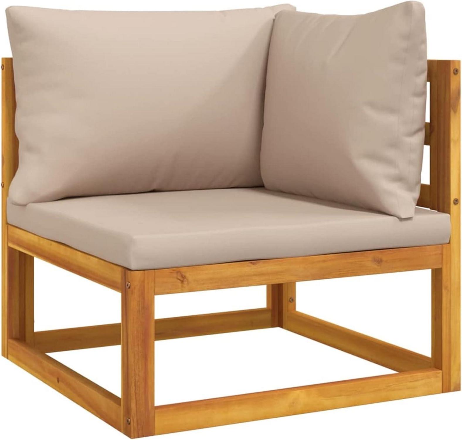 Festnight Gartenmöbel Set Holz 4-TLG Lounge Outdoor Sitzecke Taupe Kissen