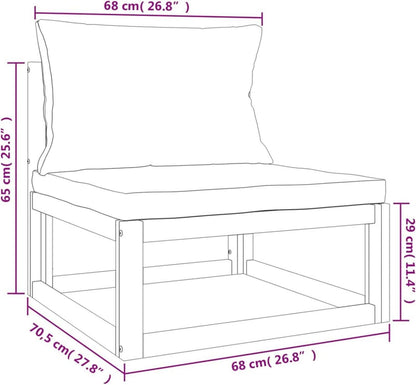 Garten Lounge Set Holz 4-tlg Sitzgruppe Outdoor Akazienholz Taupe Kissen
