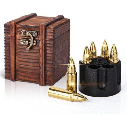 Whisky Steine Set in Holzkiste Geschenke für Männer 6 Stück