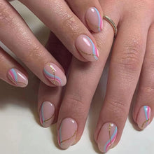 Ceboic Mandel Nägel Aufkleben French Colorful Glitzer Nails