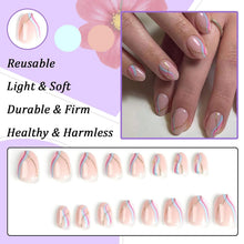 Ceboic Mandel Nägel Aufkleben French Glitzer Acryl Nägel