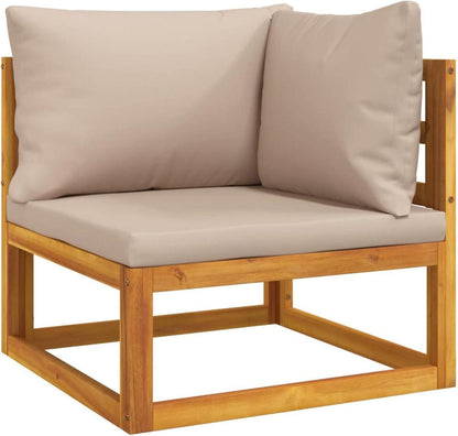 Festnight Gartenmöbel Set Holz Holz Balkon Lounge Sitzgarnitur Taupe Kissen